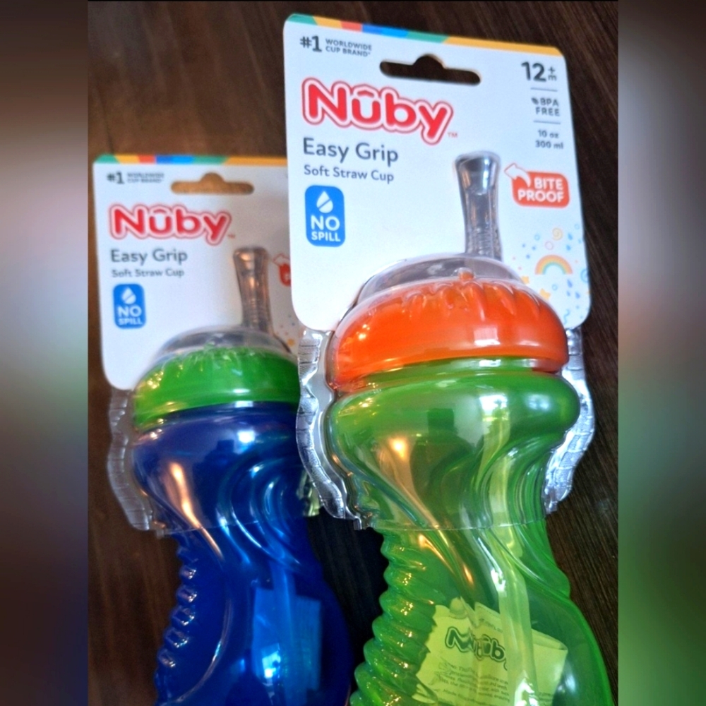 2 New Nuby Easy Grip Sip Cups